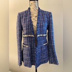 Zara Blue Tweed Blazer - L